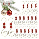 20 Pcs Ornament Hooks Hangers Christmas Decorative Hanging Gold Stainless Wire