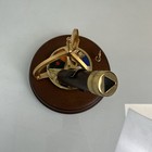 Vintage Lefton Wind-up Rotating Kaleidoscope Music Box Wood Brass Stained Glass