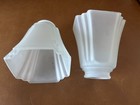 Set Of 2 Vintage Art Deco Empire Frosted Satin Glass Lamp Shades Chandelier