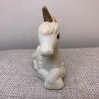 1990s Porcelain Unicorn Figurine White Rainbow Mane Fantasy Decor 3     a 
