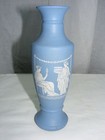 Vintage Bud Vase Glass Over Blue Jasperware Design