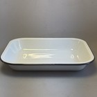 Crow Canyon Home Enamelware Small Tray Or Baking Sheet White With Gray Rim