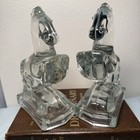 Vintage Pair Of Le Smith Glass Horse Bookends - Art Deco - 1940s - Collectors