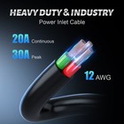 20a 125v Ac Port Plug 12awg Heavy-duty Rv Shore Power Inlet Weatherproof