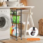 4 Tier Narrow Kitchen Rolling Cart Slim Storage Cart Mobile Utility Stand Wheels