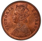 India - 1889-c Victoria 1 4 Anna - Pcgs Ms64rb - Stunning Color - Near Red  