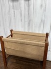 Vtg Mcm Mid Century Modern Danish Teak Canvas Magazine Rack Pbj Mobler Denmark