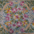 Stunning Pastel Floral Embroidered Above Door Tapestry Size L  Blue Pink Yellow