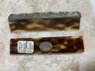 Antique Vintage Sterling Silver Tortoise Shell Comb With Cover