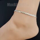 925 Sterling Silver Marina Mariner Link Chain 4mm 10  Fashion Anklet Bracelet