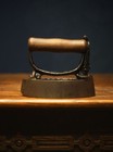 Antique  Sensible Sad Iron  4 With Quick Release Handle Cast Iron And Wood