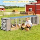 Petscosset Outdoor Chicken Coop With Run  Large Poultry Cage With Nesting Boxes
