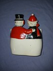 Vintage Ucagco Mr    Mrs  Snowman Candle Holder Japan Christmas Decor-crackonlft