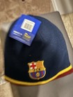 Fc Barcelona Beanie Hat Cap One Size Youth Navy Logo