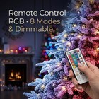 Christmas Tree Snow Flocked Pre-lit With Rgb Remote Control Lights W metal Stand