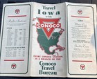 1930s Vintage Conoco Oil Gas Service Station Advertising Road Map Iowa