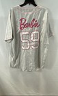 Nwt Barbie Her Universe Gray Pink Pinstripe Embroidered Baseball Jersey 2x