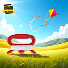 Red D Shape Kite Winder With 100m Line String  Outdoor Sports Flying Kite Board 