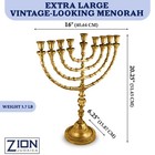 Extra Large Traditional Chanukah Menorah Use With Shabbat Candles Or Oil Cups   