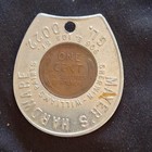Mayer s Hardware Lincoln Wheat Cent Encased Coin Copper Good Luck Token