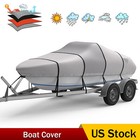 Rvmasking 1200d Heavy Duty V-hull Boat Cover Waterproof Fit 16-22ft  storage Bag