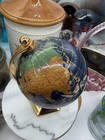 Vintage Tabletop Globe Blue Lapis Gemstone 5 5 Inches In Height