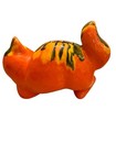 Vintage Ceramic Cat Kitty Bank 6 5 x8 25 orange Drip Kitten Retro Mcm No Chips