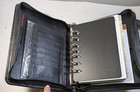 Franklin Covey Cl 12215 Black Leather Zip Portfolio 7 Ring Binder Planner New