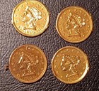Four Liberty Quarter Eagle Gold   48 Ounce Jewelry Grade 4pcs 1903 1905 2 1 2  