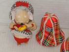Vintage Kurt S Adler Lot Of  3  Mouse Christmas Tree Ornaments   Japan Plaid