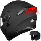 Ilm Flip Up Modular Full Face Motorcycle Helmet With Led Dot Dual Visors 6 Color