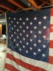 Vintage 50 Star American Flag     Large 8    X 12    Sewn Embroidered Stars