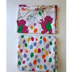 Barney Twin Sheet Set The Bibb Co 1992 Vintage Cotton Blend Kids Bedding