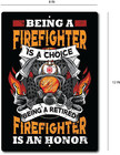 Fire And Rescue Retired  Firefighter Vintage Look Metal Sign Honor Fireman Decor