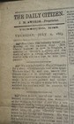 Vintage The Daily Citizen Newspaper Print On Wallpaper  July 2   4  1863 Rare