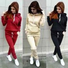 2pcs Women Sweatshirt Hoodie Tracksuit Tops Pants Sports Casual Sweat Suit Set