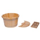 Foot Bath Barrel Soaking Bath Tub Bucket Wooden Washing Sauna Foot Basin W lid