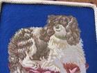 Gorgeous Antique Victorian Needlepoint King Charles Spaniel Petit Point