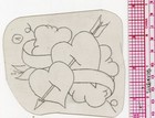 Original Antique Tattoo Flash Heart Lovers Stencil Acetate Breezy Rantoul  3x4