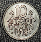 German Notgeld  Stadt Duren  1918  War Emergency Money  10 Pf  Very Choice Bu