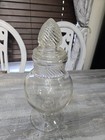 Vtg 11  Apothecary Candy Jar Pedestal Glass Globe Cone Lid  please Read 
