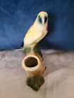 Vintage Royal Copley Ceramic Parrot Bird Bud Vase 5  Parakeet Mcm