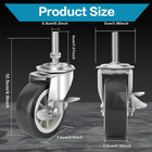 3 Inch Caster Wheels Threaded Stem Casters Set Of 4 Heavy Duty Swivel Wheel New 