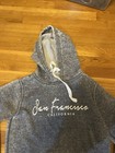 This Is A Gray Mineral-wash Pullover Hoodie Featuring A San Francisco California
