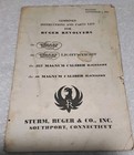 Vintage 100  Authentic 1956 Ruger Blackhawk Manual Parts List September 1 1956  