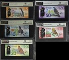 New Zealand Set 5  5-100 Dollars 2015-18 P 191-p 195 Superb Gem Pmg 67 68 Epq