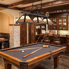 46in Tiffany-style Pool Table Light  3-light Rustic Billiards Light Fixture For
