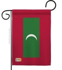 Maldives Nationality Republic Of Blue Ocean Pink Rose Garden House Yard Flag