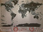 Lot Of 12  Deluxe World Map Traveler Scratch Off Silver W data -big 32 