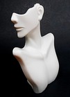 Jewelry Bust Display Stand Art Deco Style White Resin Necklace   Earring